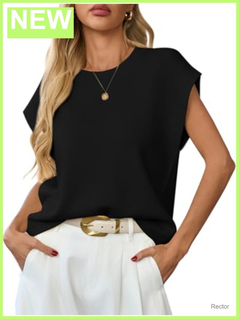 Womens Sweater Vest Cap Sleeve Crewneck Knit Business Casual Work Top